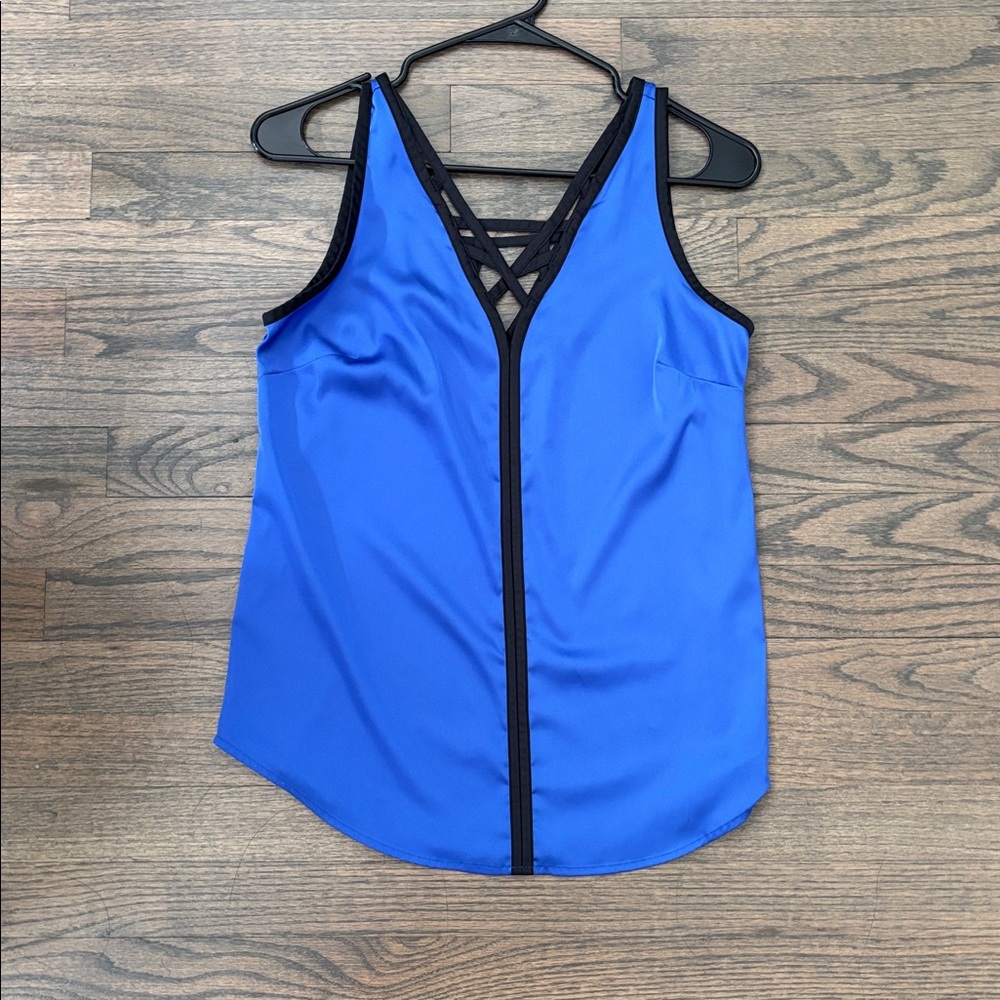 Nicole Royal Blue Tank Top with Black Accents
